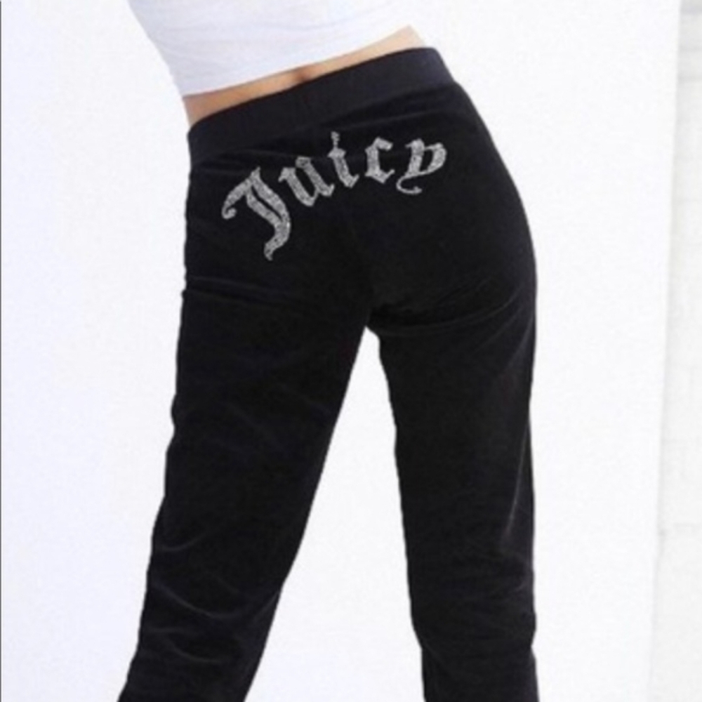 Juicy Couture Black Label Velour Bling Joggers Size M